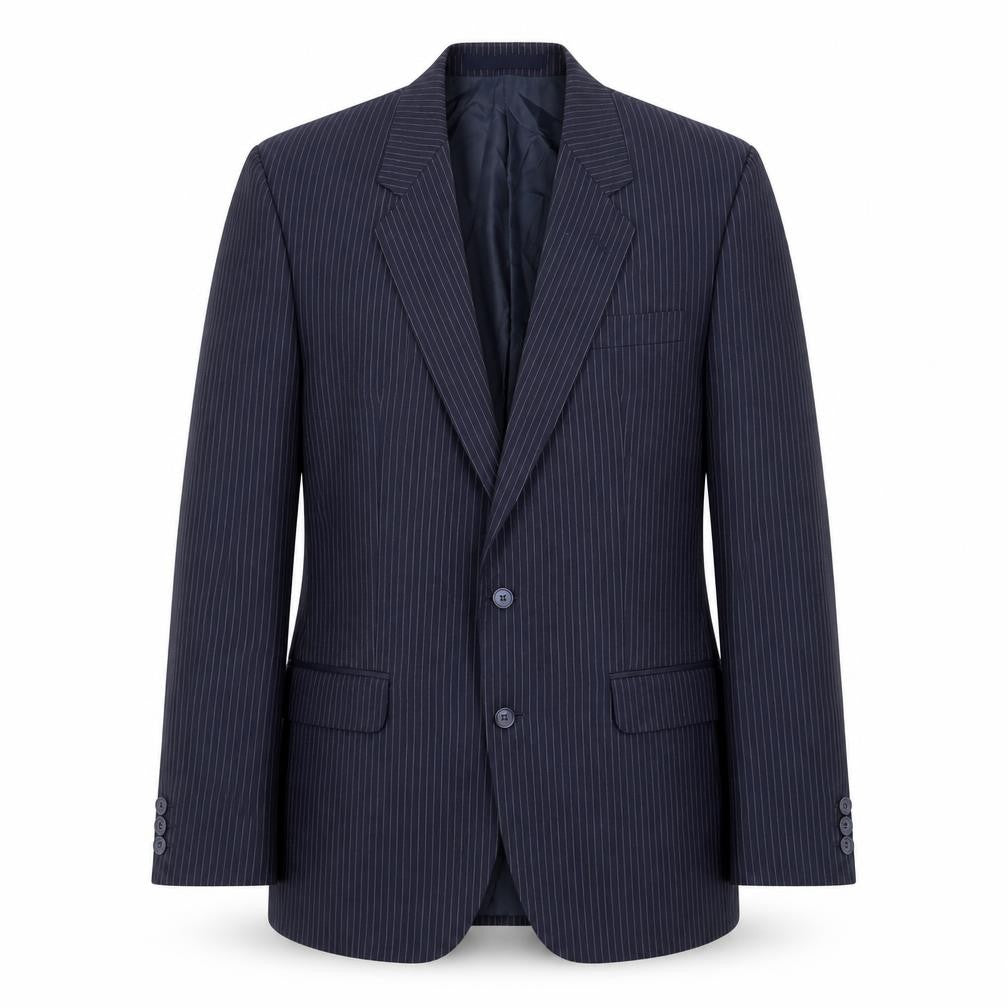 THE LABEL Mens Blue Striped Wool Jacket Blazer Size 40 Regular