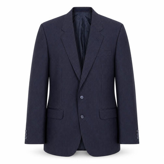 THE LABEL Mens Blue Striped Wool Jacket Blazer Size 40 Regular