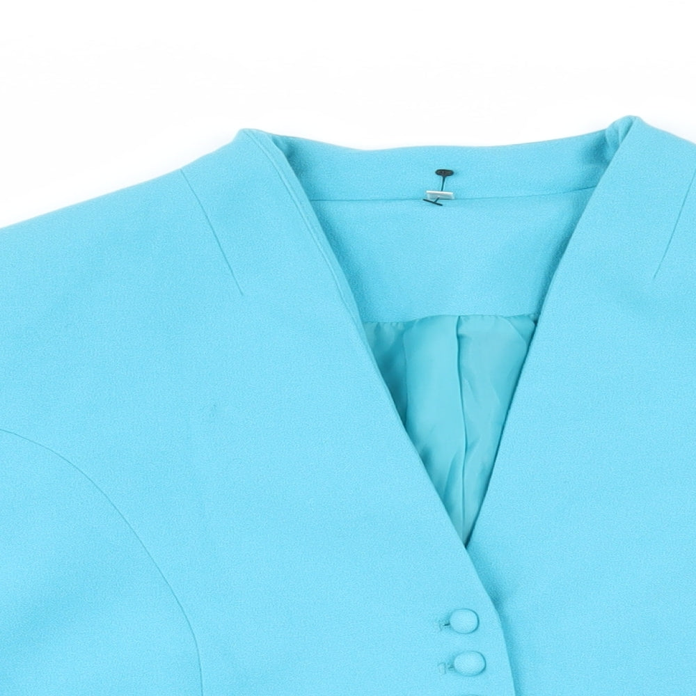 EWM Womens Blue Jacket Blazer Size 16 Button