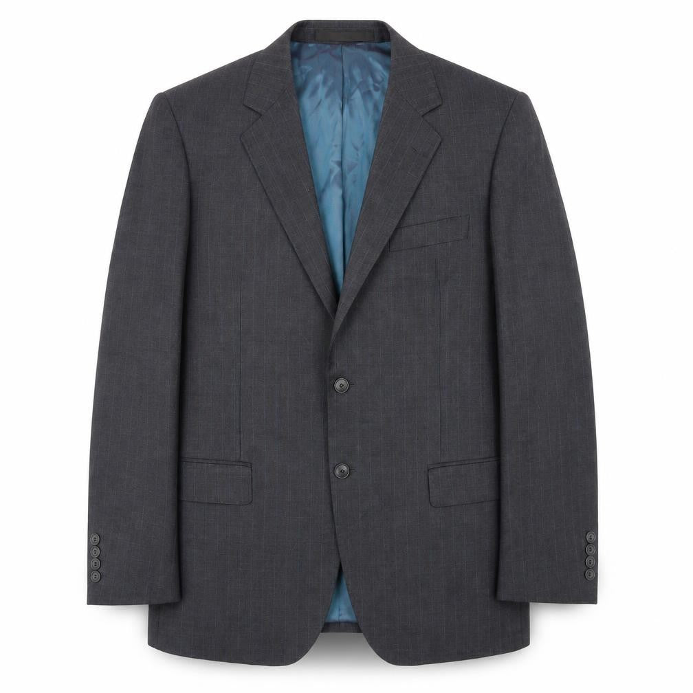 Marks & Spencer Mens Grey Striped Wool Jacket Blazer Size M Regular