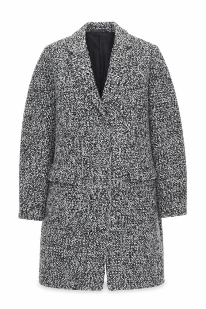 French Connection Womens Grey Overcoat Coat Size M Button