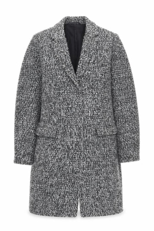 French Connection Womens Grey Overcoat Coat Size M Button