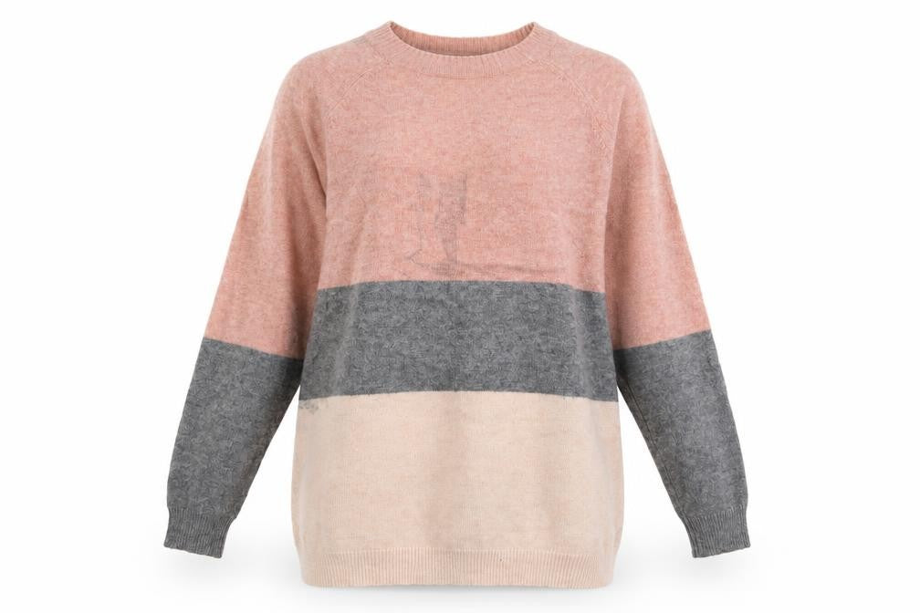 Only Womens Multicoloured Crew Neck Striped Viscose Pullover Jumper Size S
