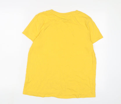Preloved The Lion King Womens Yellow Cotton Basic T-Shirt Size S Crew Neck - Back
