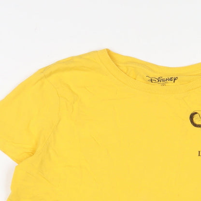 Preloved The Lion King Womens Yellow Cotton Basic T-Shirt Size S Crew Neck - Detail
