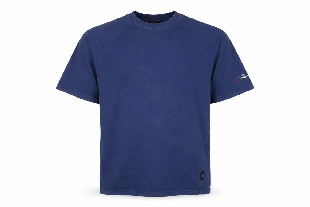 Chilliaz Mens Blue Cotton T-Shirt Size L Crew Neck - Logo