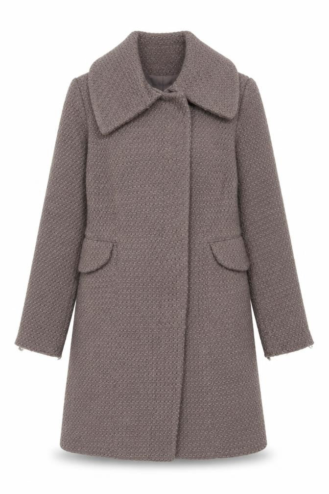 BHS Womens Brown Overcoat Coat Size 10 Button - Pockets
