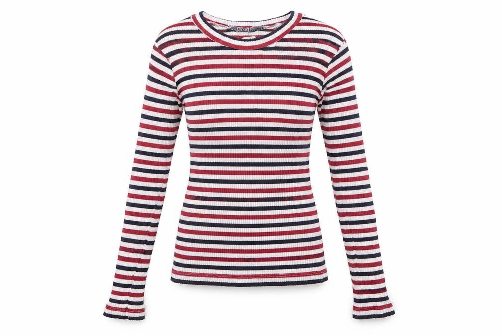 Brave Soul Womens Multicoloured Crew Neck Striped Cotton Pullover Jumper Size M - Stretch