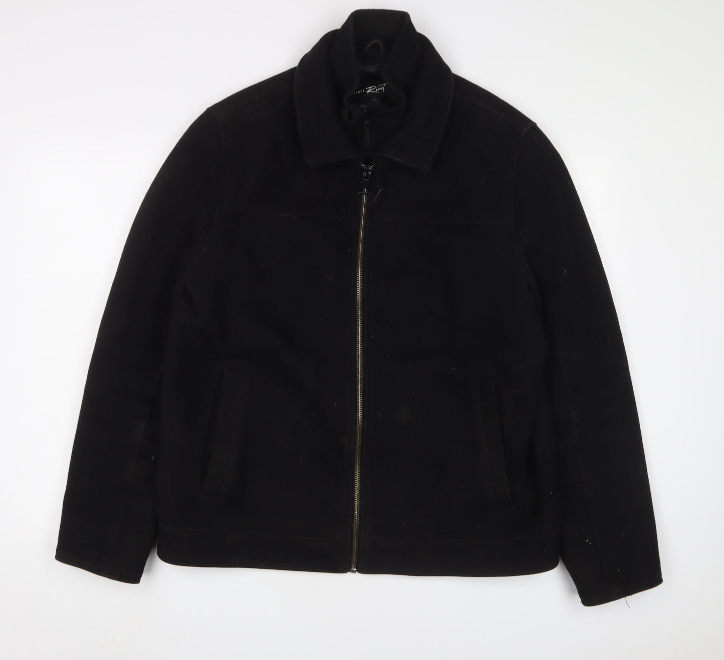 Black Rivet Mens Black Jacket Size L Zip - Pockets