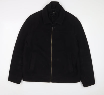 Black Rivet Mens Black Jacket Size L Zip - Pockets