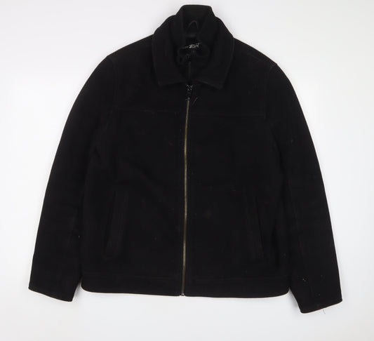 Black Rivet Mens Black Jacket Size L Zip - Pockets