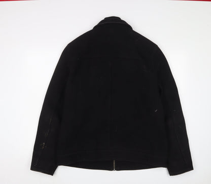Black Rivet Mens Black Jacket Size L Zip - Pockets