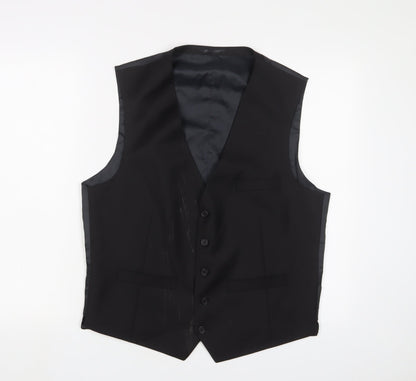 Additional front view of French Connection men’s blue polyester jacket suit waistcoat, size 42, regular
