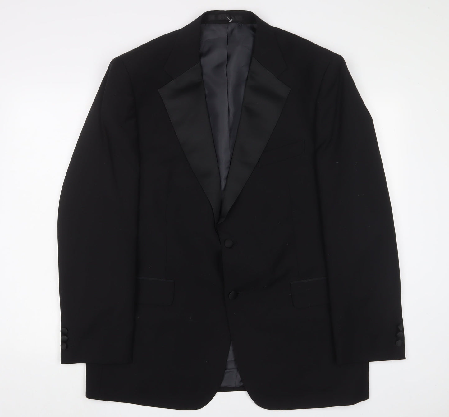 Marks and Spencer Mens Black Polyester Jacket Suit Jacket Size 44 Regular