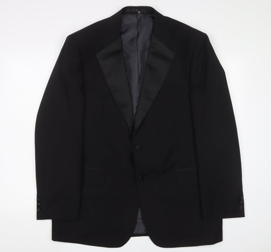Marks and Spencer Mens Black Polyester Jacket Suit Jacket Size 44 Regular