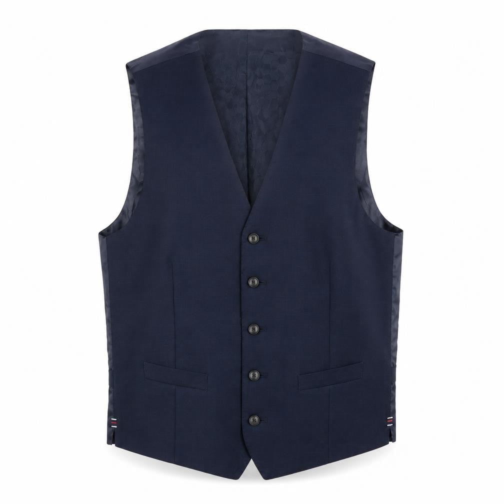 Marks & Spencer Mens Blue Polyester Jacket Suit Waistcoat Size 38 Regular