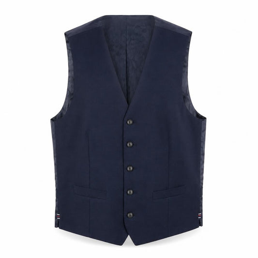 Marks & Spencer Mens Blue Polyester Jacket Suit Waistcoat Size 38 Regular