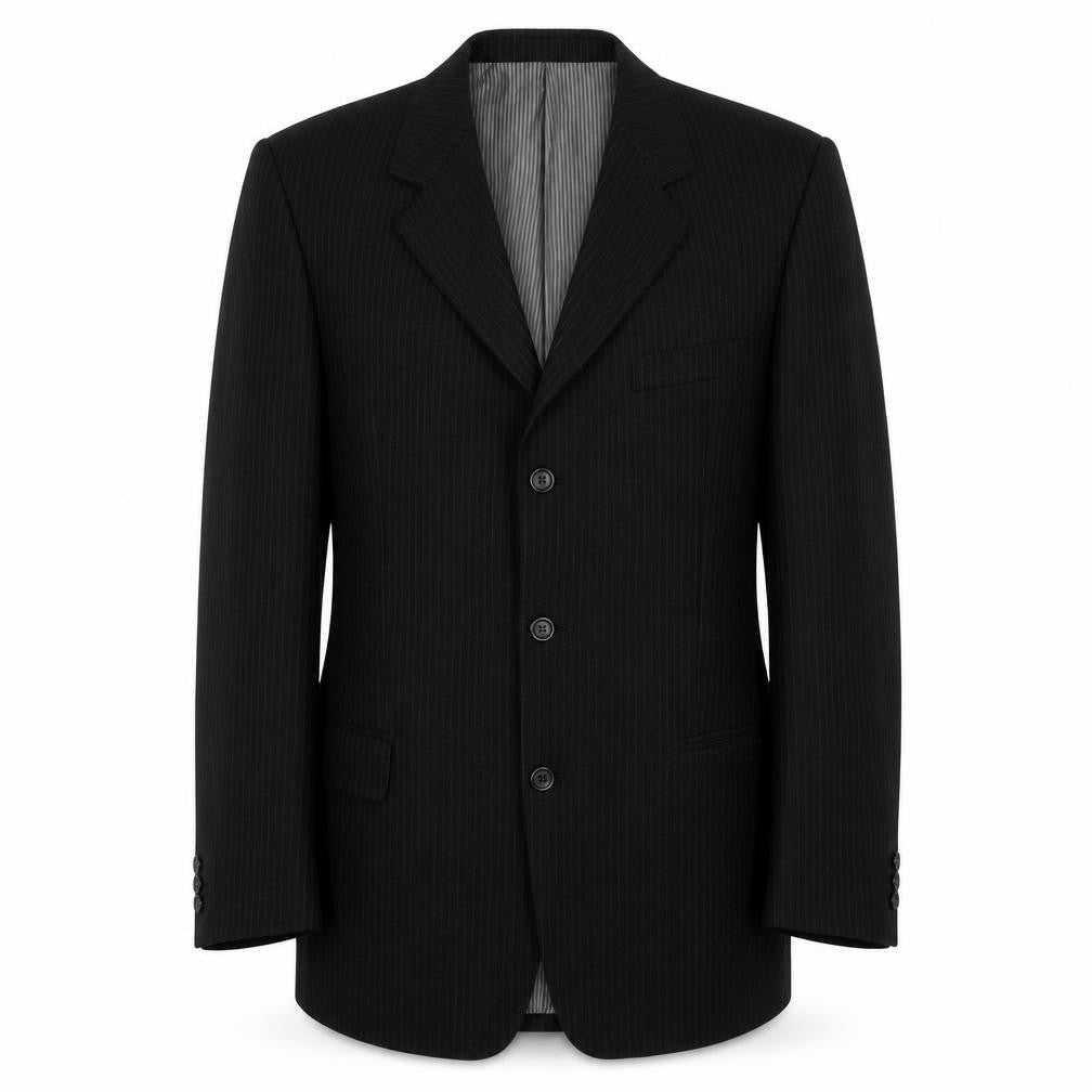 R.I. Collection Mens Black Wool Jacket Suit Jacket Size 40 Regular