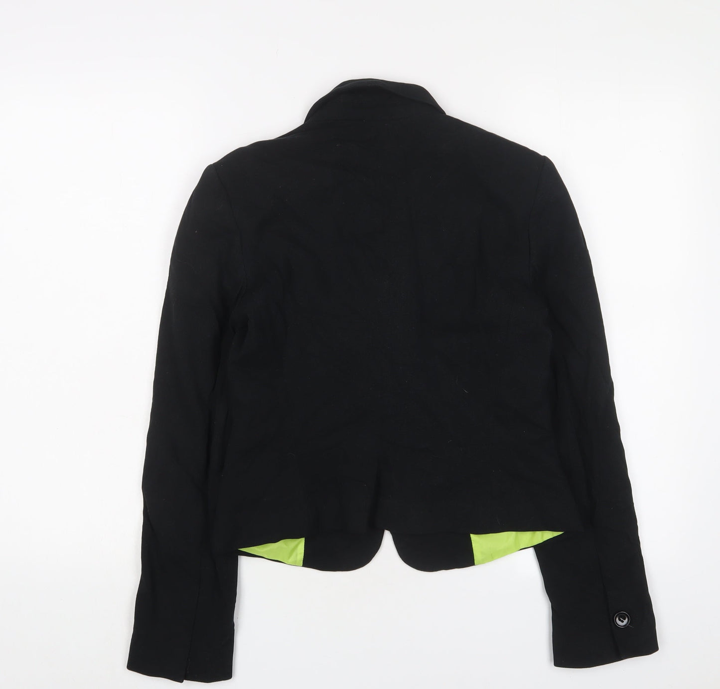 United Colors of Benetton Womens Black Jacket Blazer Size 12 Button