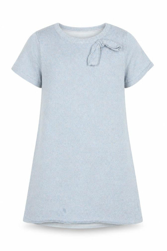 H&M Girls Blue Cotton A-Line Size 12-13 Years Scoop Neck - Glittery effect