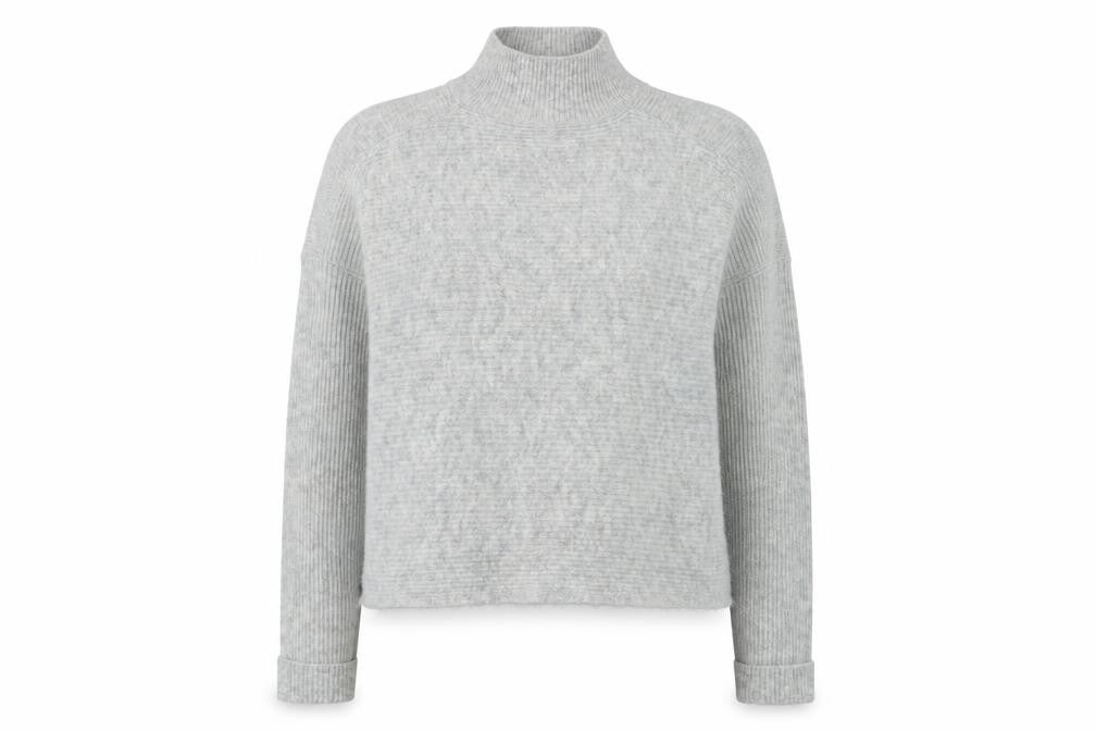 Miss Selfridge Womens Grey Mock Neck Polyester Pullover Jumper Size 6