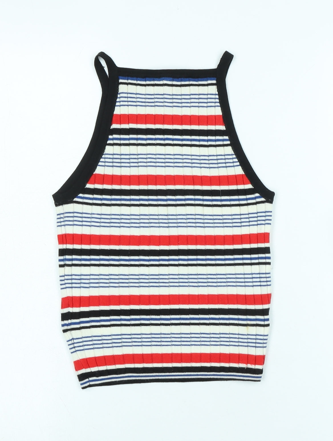Divided Womens Multicoloured Square Neck Striped Polyimide Vest Jumper Size XS