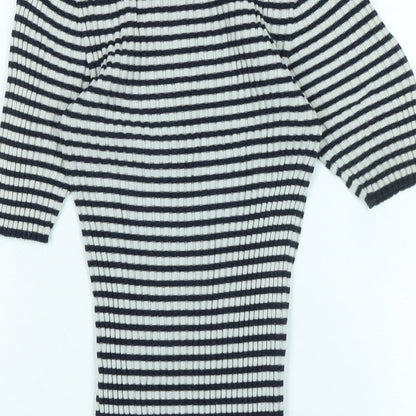 Next Womens Blue Crew Neck Cotton Pullover Jumper Size 10