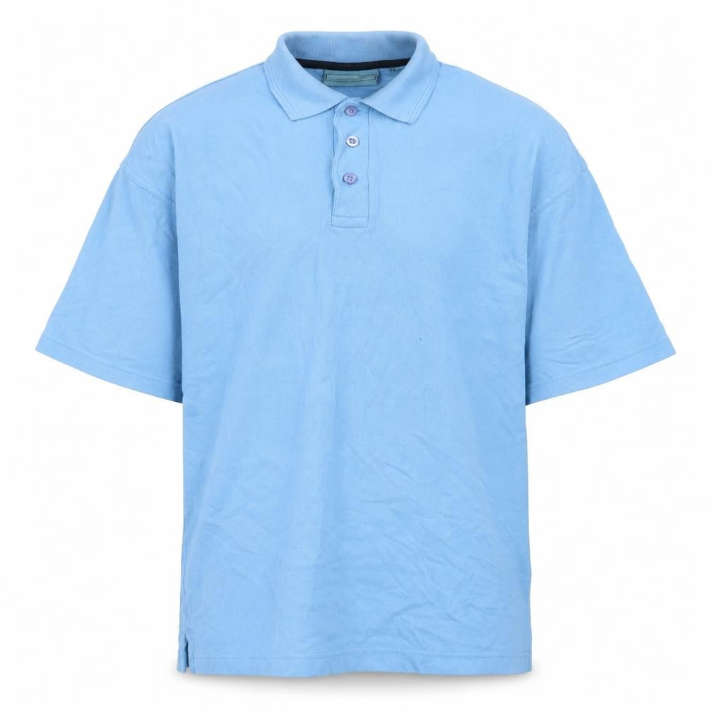 Greenwoods Mens Blue Cotton Polo Size M Collared - Logo