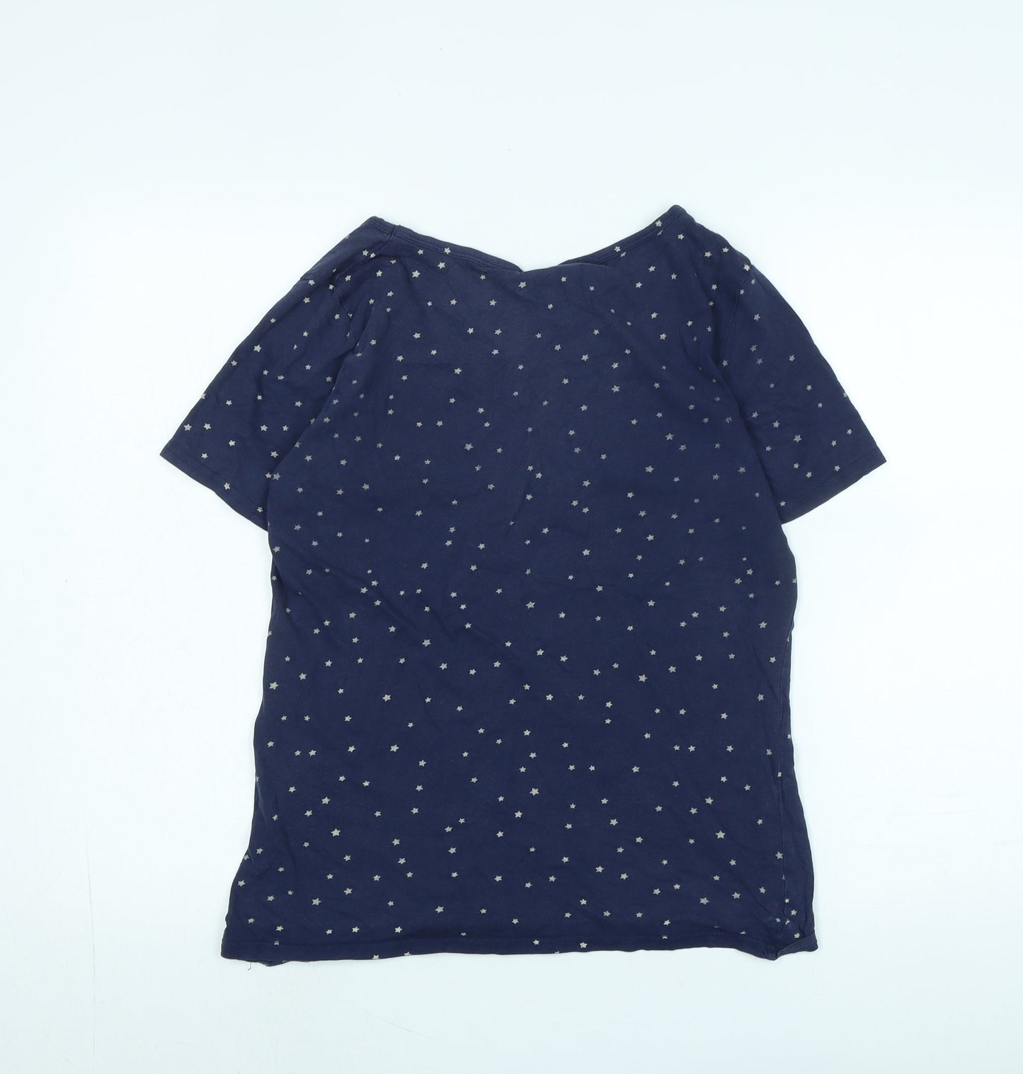 People Tree Womens Blue Solid Cotton Top Pyjama Top Size 14