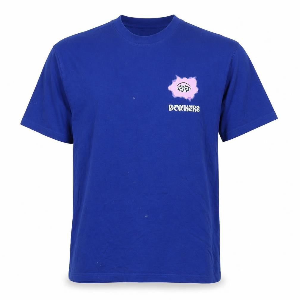 Bonkers Mens Purple Cotton T-Shirt Size S Crew Neck - Logo - Psychedelic Moods