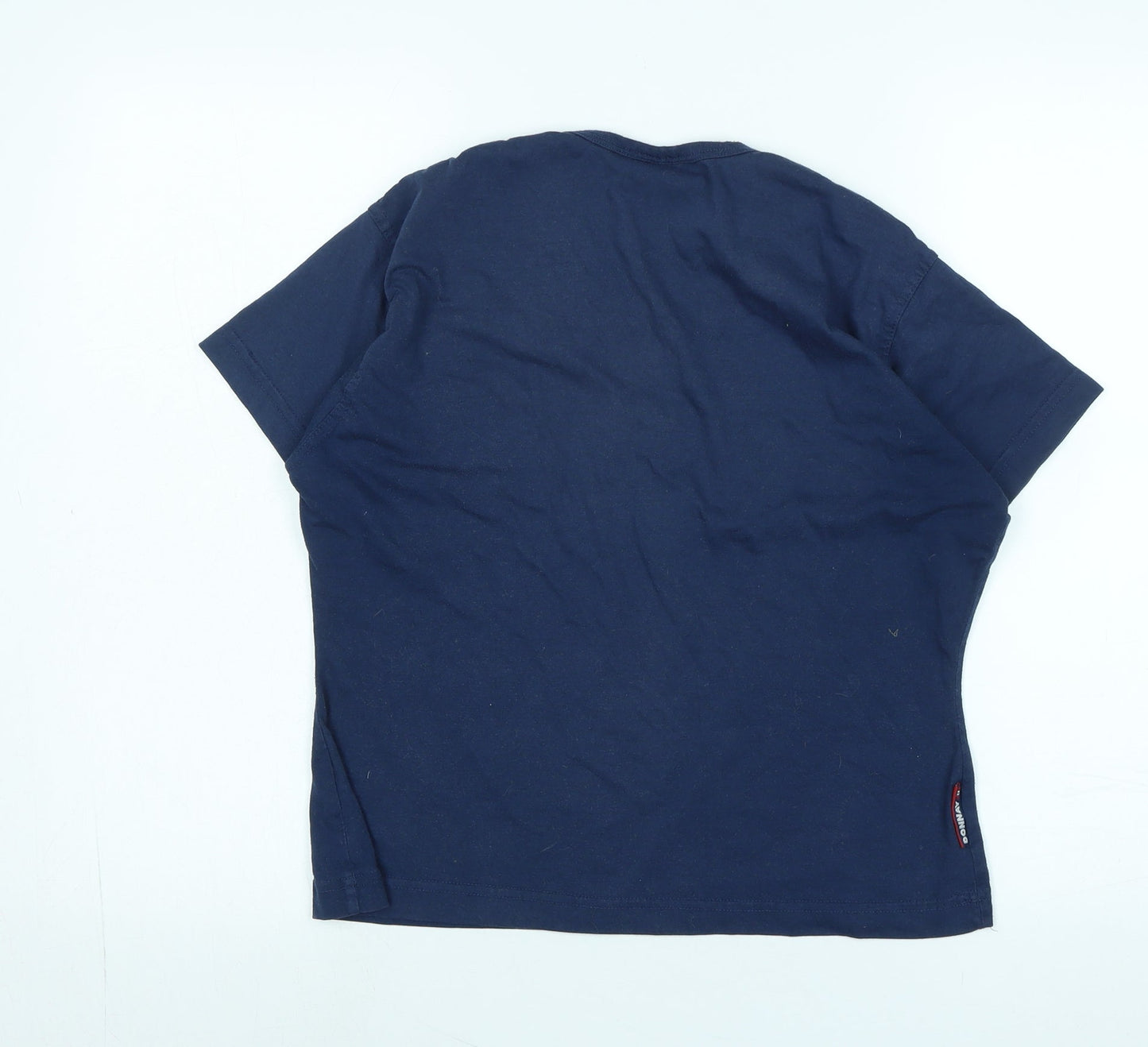 Donnay Womens Blue Cotton Basic T-Shirt Size 14 V-Neck - Logo