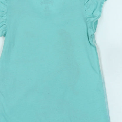 Disney Girls Green Solid Polyester Capri Nightshirt Size 6 Years - Logo- Disney Princess