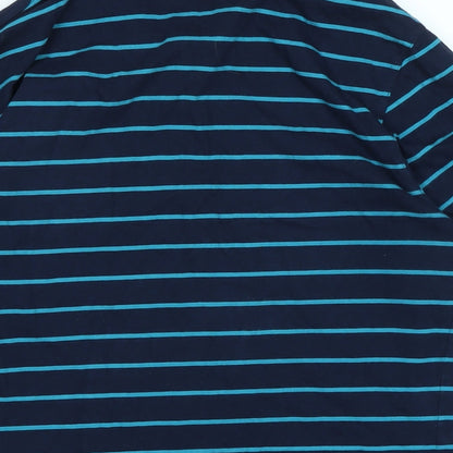 Blue Harbour Mens Blue Cotton Polo Size M Collared - Logo