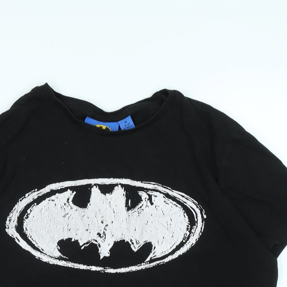 Batman Boys Black Cotton Basic T-Shirt Size L Crew Neck - Logo