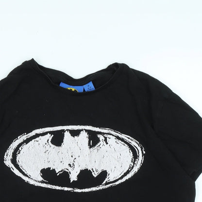 Preloved Batman Boys Black Cotton Basic T-Shirt Size L Crew Neck - Logo - Detail