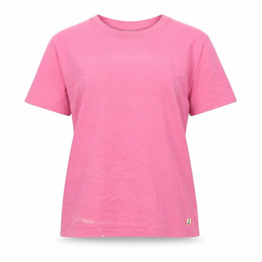 Amor Lux Womens Pink Cotton Basic T-Shirt Size M Crew Neck - Logo