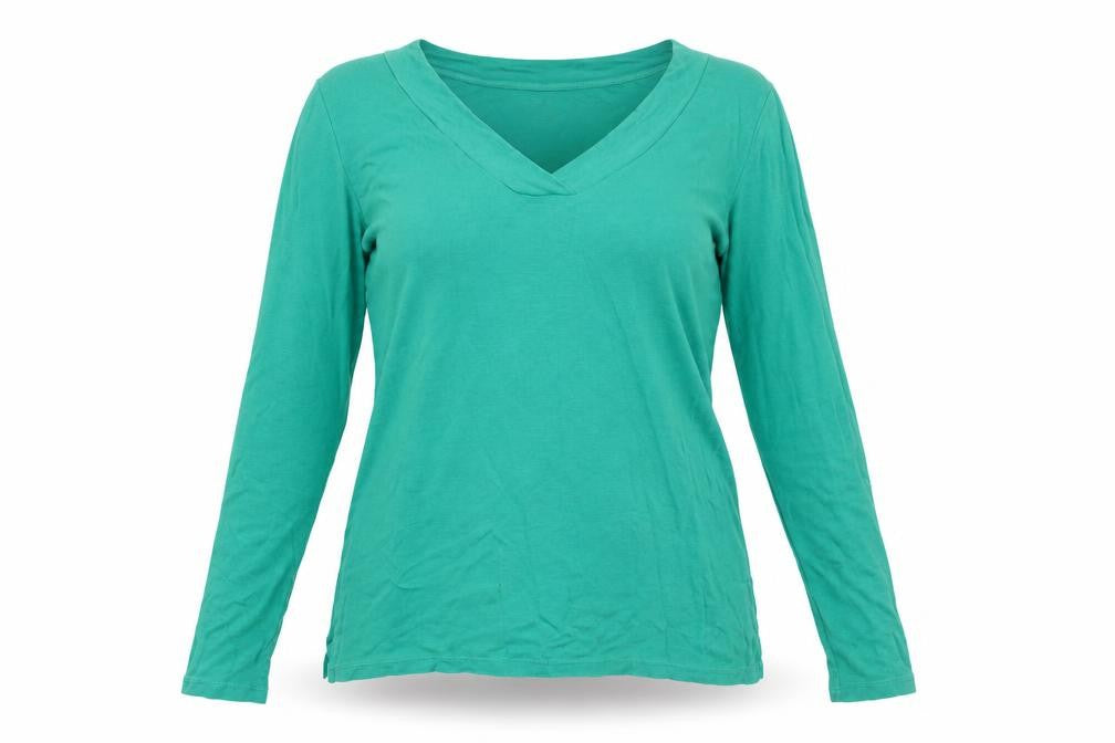 Gap Womens Green Cotton Basic T-Shirt Size M V-Neck