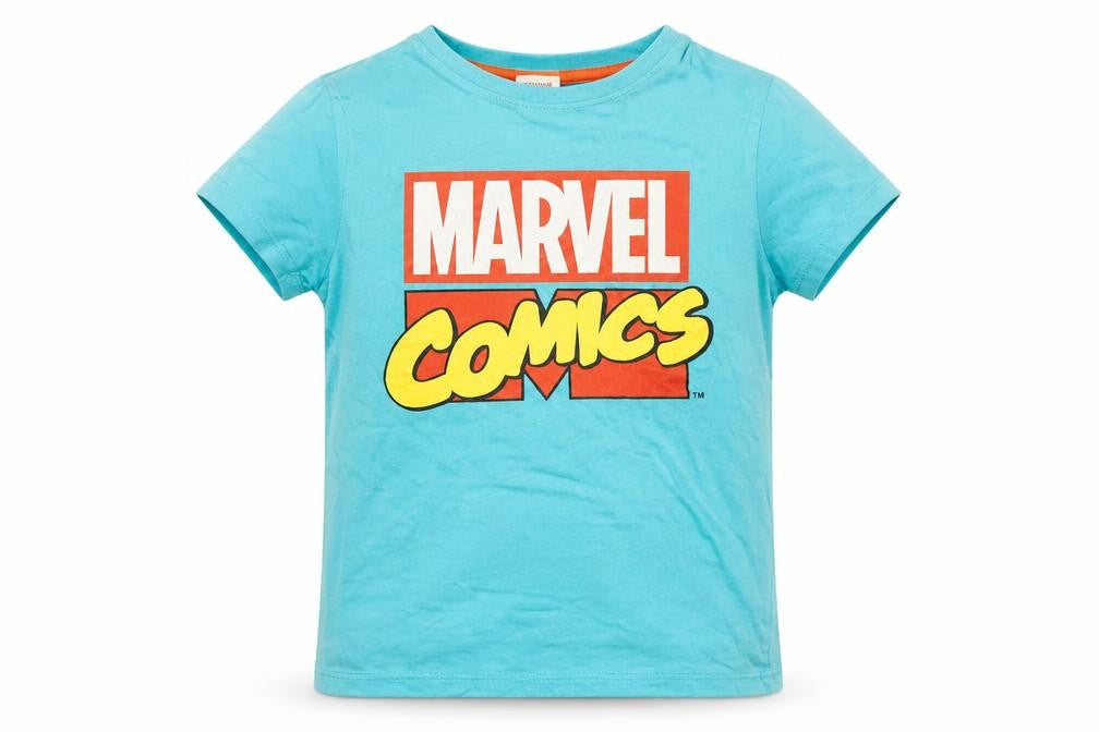 Marvel Comics Boys Blue Cotton Basic T-Shirt Size 8-9 Years Round Neck Pullover - Marvel Comics