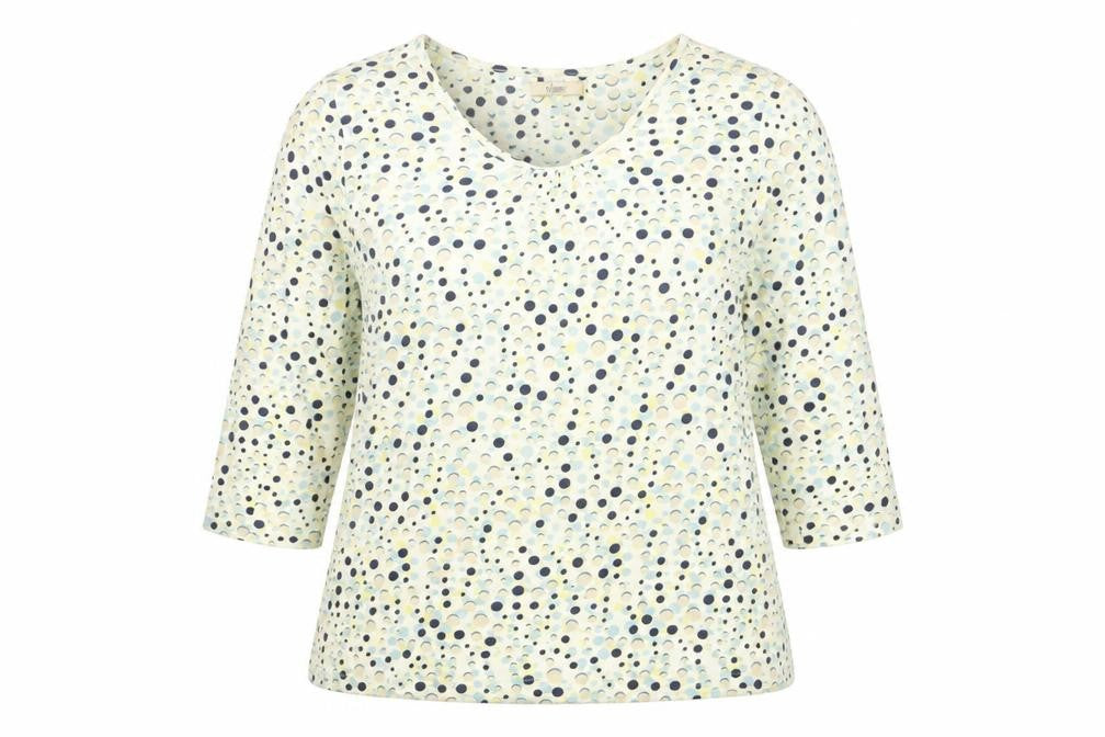 Marks & Spencer Womens White Polka Dot Cotton Basic T-Shirt Size 16 Round Neck
