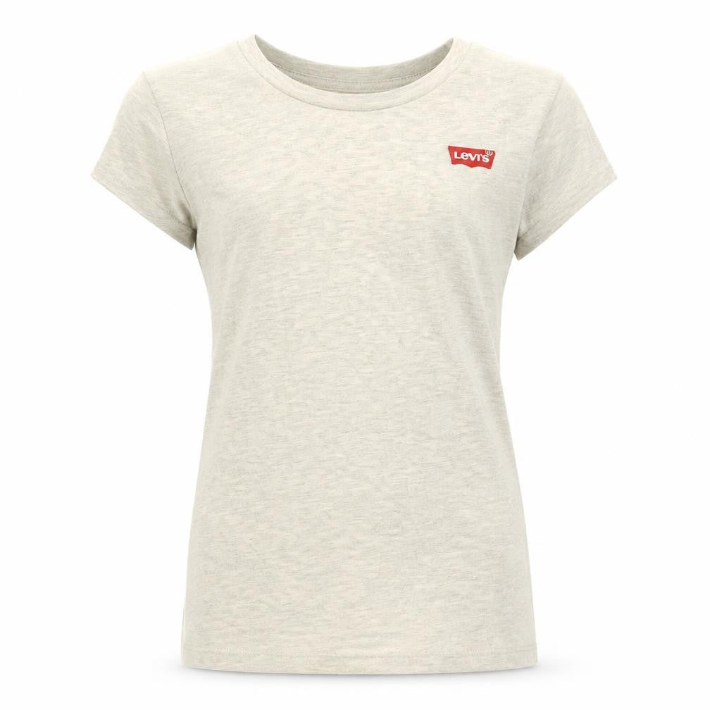 Levi's Girls Grey Cotton Basic T-Shirt Size 14 Years Round Neck Pullover