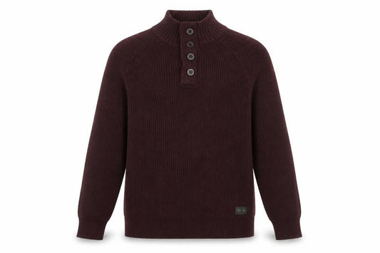 Brave Soul Mens Purple High Neck Cotton Pullover Jumper Size M Long Sleeve