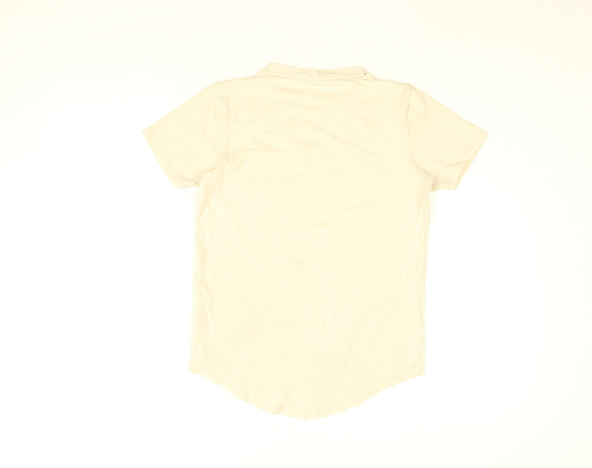 Rascal Boys Ivory Cotton Basic T-Shirt Size L Round Neck Pullover - Rascal