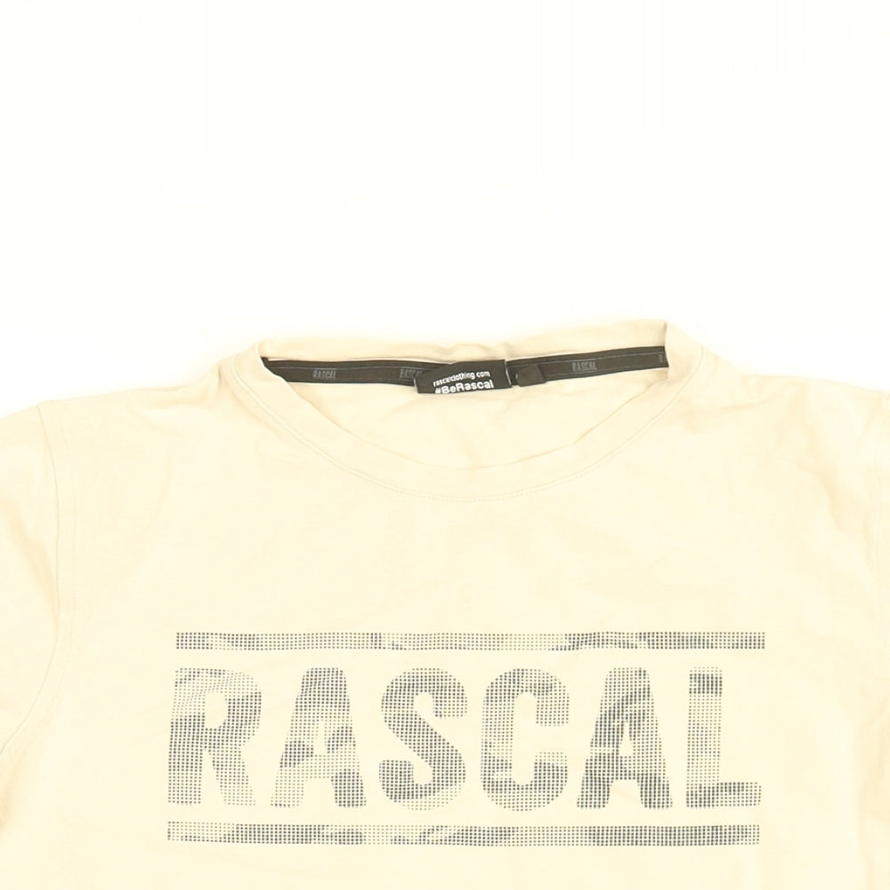 Rascal Boys Ivory Cotton Basic T-Shirt Size L Round Neck Pullover - Rascal