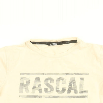 Rascal Boys Ivory Cotton Basic T-Shirt Size L Round Neck Pullover - Rascal