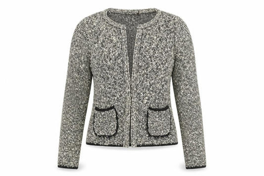 Olsen Womens Blue Geometric Jacket Size 12 Hook & Eye