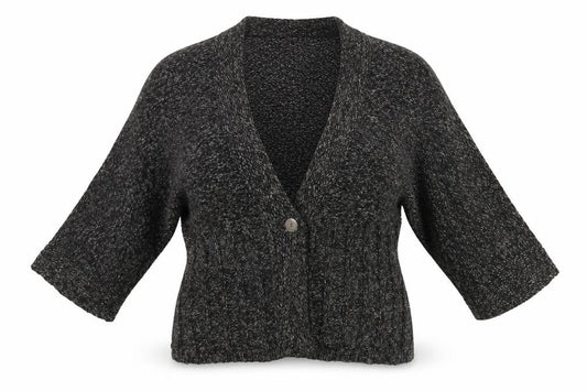 Olsen Womens Black V-Neck Acrylic Cardigan Jumper Size 16