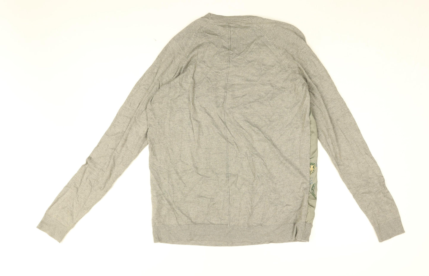 NEXT Womens Grey Floral Nylon Basic Blouse Size M Round Neck