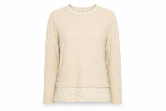 Maison De Nimes Womens Beige Viscose Basic T-Shirt Size 12 Round Neck