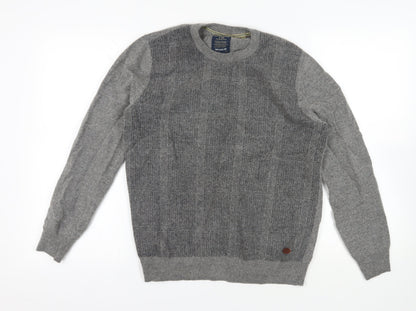 Additional front view of Hammond & Co. Grey Medium Check Wool jumper