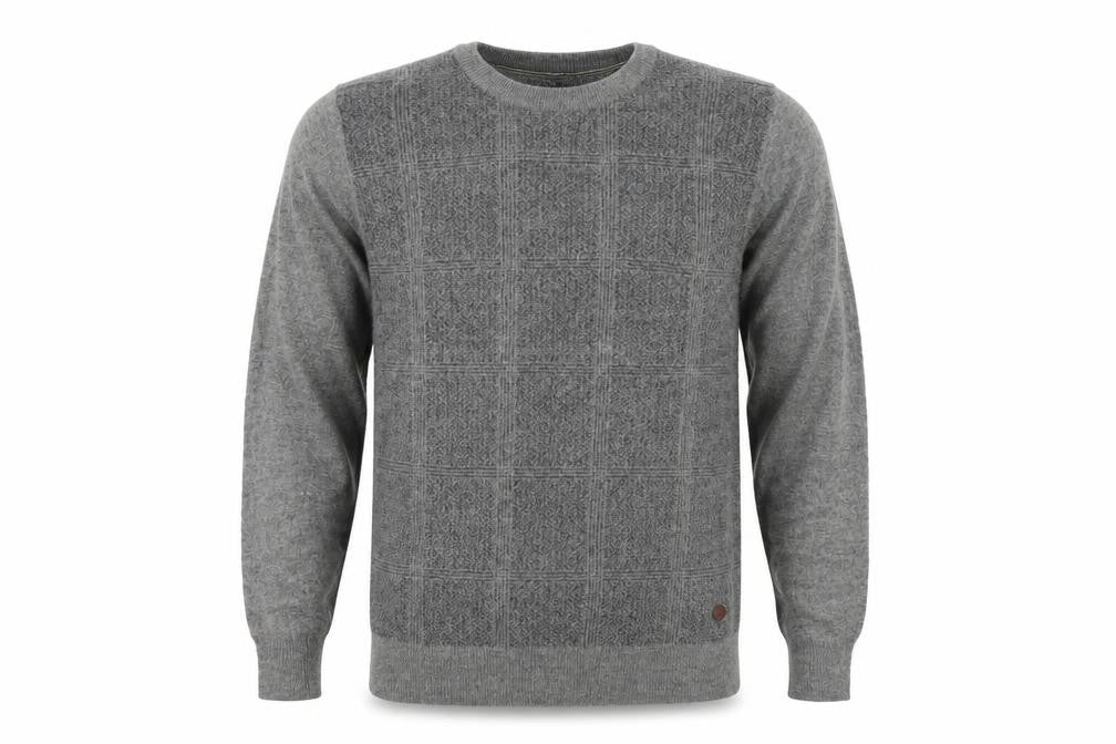 Hammond & Co. Grey Medium Check Wool Pullover Jumper